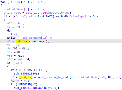 Figure 14. Recognizing the std::filesystem runtime