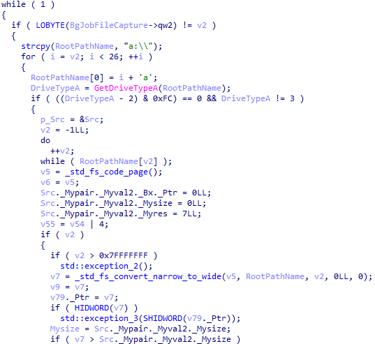 Figure 23. Receiving information about the file system