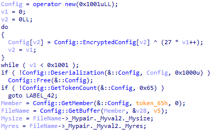 Figure 25. Decrypting the configuration